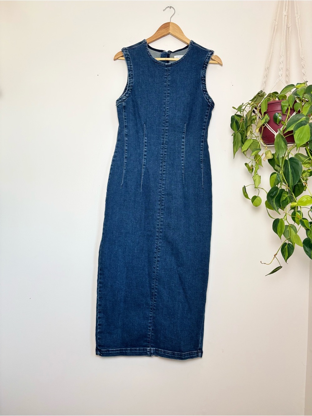 Good American Denim Midi Dress In Medium Wash